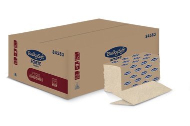 BulkySoft forte havana V hajtogatott kéztörlő 2rtg 21x20,5cm 200lap 20cs/gyűjtő