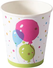 Duni papírpohár Splash balloons 200ml 16x10db/gyűjtő