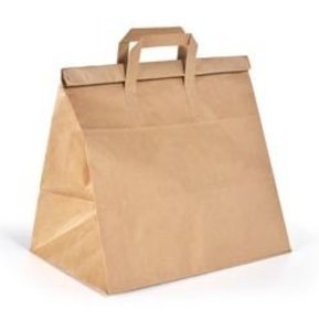 Duni BioPak Take-Away összecsukható papírtáska barna 320x210x340mm 1x250db/gyűjtő