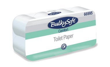 BulkySoft comfort egyesével csomagolt kistekercses toalettpapír 2rtg 250lap 29m fehérített 12x8tek/gyűjtő
