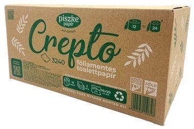 Crepto 3240 papírdobozos kistekercses toalettpapír 3rtg M9,5 D13 34,83m 270lap cell FSC 12tek/gyűjtő