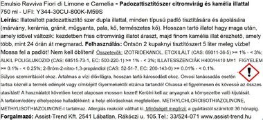 Sutter Emulsio Ravviva Fiori általános felülettisztító koncentrátum citromvirág és kamélia illattal 750ml 12db/gyűjtő
