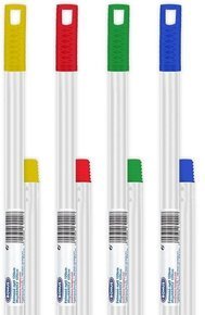 Fém nyél olasz menettel 120cm fehér műanyag bevonattal színkódolt zöld