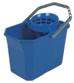 VDM szögletes felmosó vödör kicsavaró kosárral kék 15l