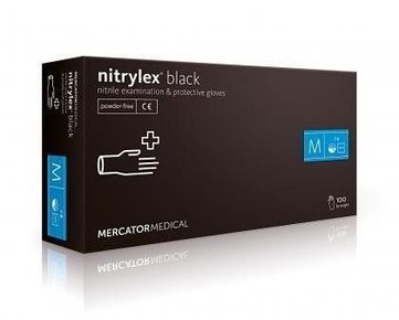 Nitrylex Black púdermentes nitril vizsgálókesztyű, fekete M-es 10x100db/karton