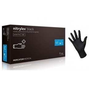 Nitrylex Black púdermentes nitril vizsgálókesztyű, fekete L-es 10x100db/karton
