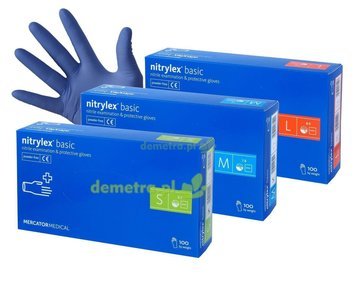 Nitrylex Basic púdermentes nitril vizsgálókesztyű kék M-es 10x100db/gyűjtő