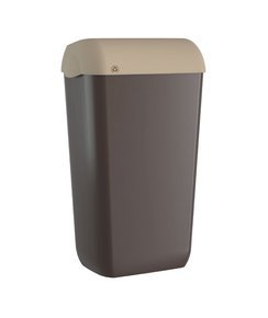 Trend Sand skin szemetes falra szerelhető rejtett fedéllel 23L újrahasznosított műanyag homok/barna