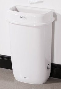 AT Plaza szemetes Slim Design rejtett fedéllel falra szerelhető 12L PP fehér