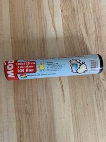 Szemeteszsák 100x125cm 220L 5db/tekercs fekete 35my