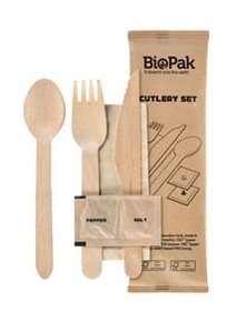 Duni BioPak fa evőeszköz csomag Waxed Wood 160mm 1x250db/gyűjtő