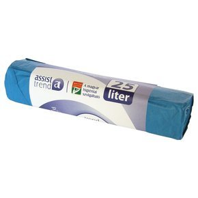 Szemeteszsák 50x50 25l 20db/tekercs kék 15my