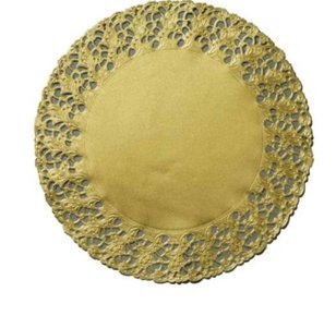 Duni kerek tortacsipke arany 36cm 5x100db/gyűjtő