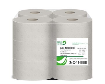 Trend Maxima mini toalettpapír 2rtg M9 D19 120m 600lap fehérített FSC 12tek/gyűjtő