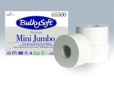 BulkySoft prémium mini jumbo vízben könnyen oldódó toalettpapír 2rtg M9 D19 145m cell 12tek/gyűjtő