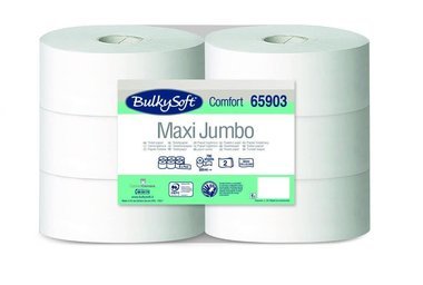 BulkySoft comfort maxi jumbo toalettpapír 2rtg M9 D25 300m fehérített 6tek/gyűjtő